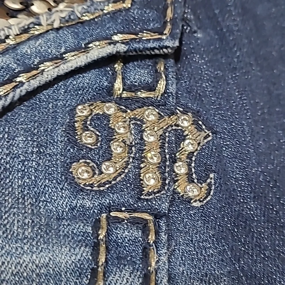 MISS ME BLING SEQUINS RHINESTONES BOOT-CUT DENIM JEAN - Picture 5 of 16